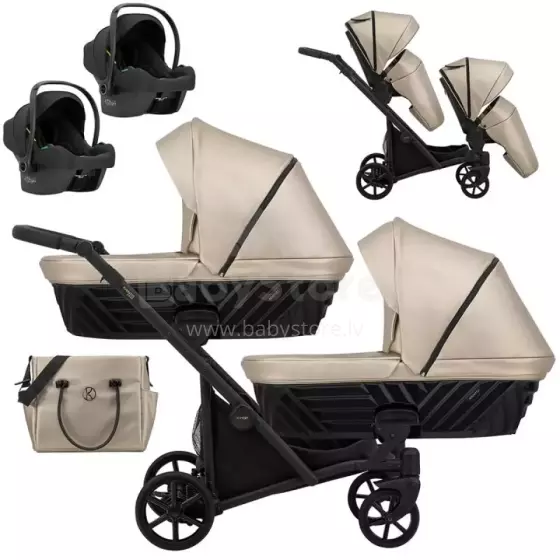Kunert Ivento Duo Art.ID-15 Eco Cappucino Metalic Universālie dvīņu rati/ratiņi 3in1