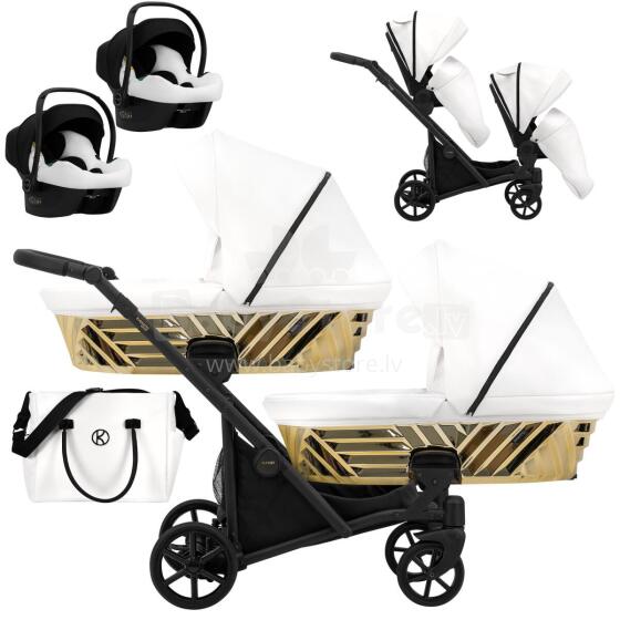 Kunert Ivento Duo Art.ID-16 Eco White Pearl Универсальная коляска 3 в 1 для двойняшек