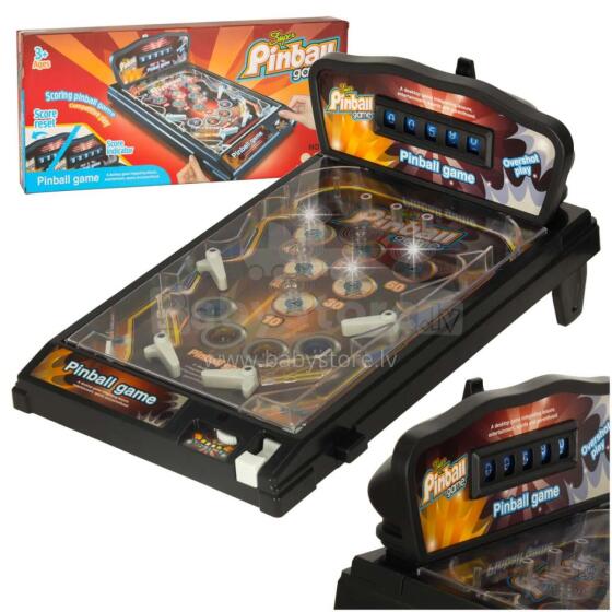 Ikonka Art.KX3626 Pinball flipper arkādes spēļu galds ar apgaismojumu un mūziku