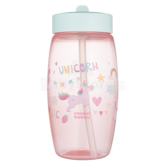 CANPOL BABIES sporta pudele ar saliekamu snīpi UNICORNS, 400 ml, 56/618_pin