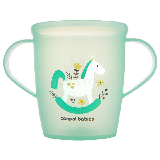 CANPOL BABIES krūzīte ar rokturiem mazuļiem, zaļa krāsa, 250 ml, 2/101_gre