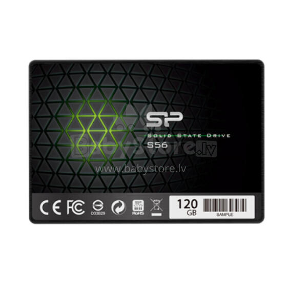 Silicon Power S56 120 GB, SSD form factor 2.5", SSD interface SATA, Write speed 530 MB/s, Read speed 560 MB/s