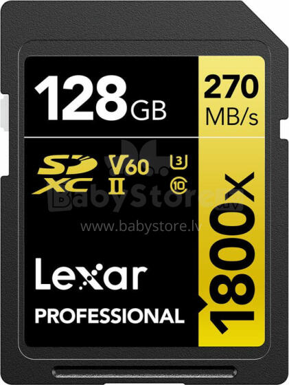 Karte Lexar Professional 1800x SDXC 128 GB Class 10 UHS-II/U3 V60 (LSD1800128G-BNNNG)