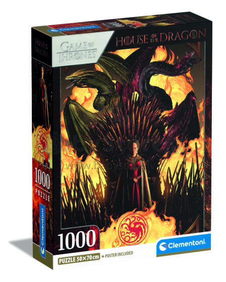 CLEMENTONI HOUSE OF THE DRAGON puzzle, 1000 pcs., 39904