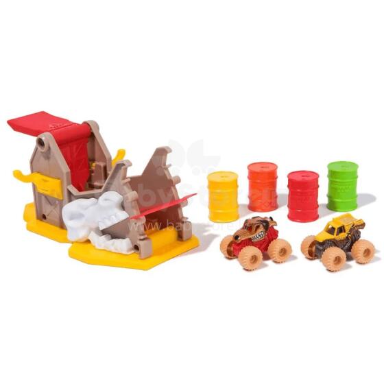 MONSTER JAM MINI JAMS palaišanas trase ar 2 transportlīdzekļiem Boneyard Blaster, 6069711