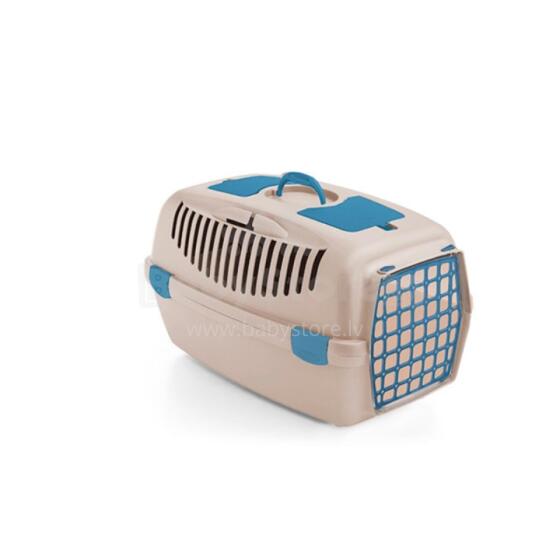 Transport cage Gulliver 2 with plastic door 55x36x35cm in white travertine color