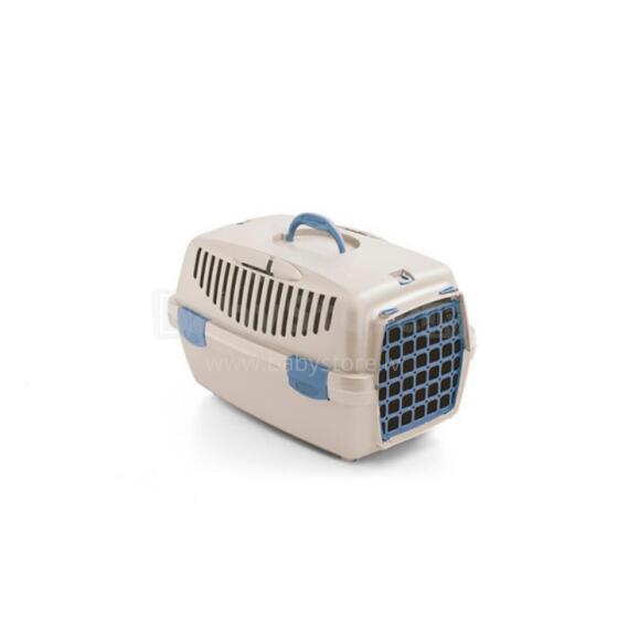 Transport cage Gulliver 1 with plastic door 48x32x31cm in white travertine color