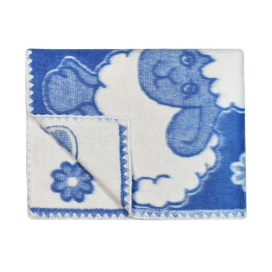 UR Kids Blanket Cotton  Art.21232 Sheep Blue  Dabīgas kokvilnas pleds/sega bērniem 100x140cm