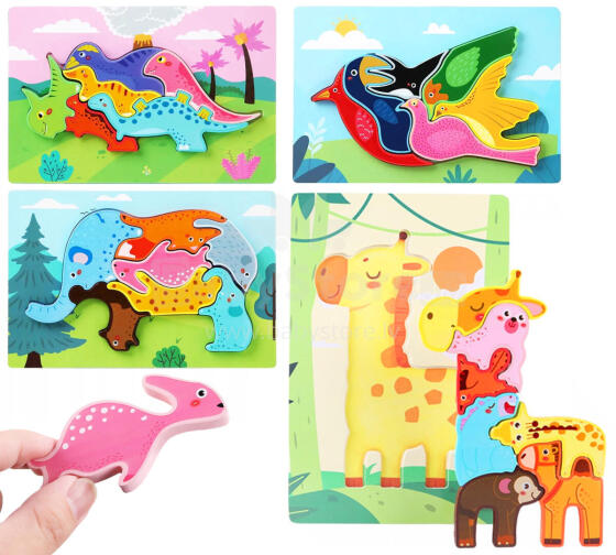 I-Toys Puzzle Art. A-2123  Koka puzle 7 elementi