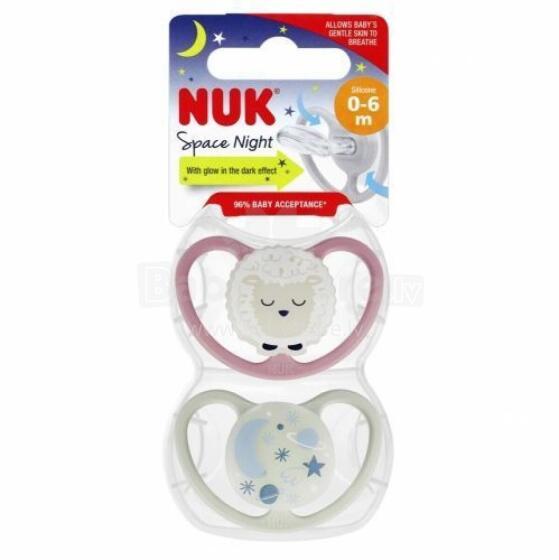 440222 SILICONE PACIFIER SPACE NIGHT 0-6 2 PCS 530187, 730578