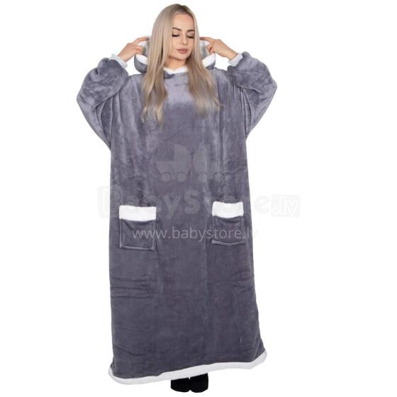 Liela izmēra kapuces sega hoodie blanket Springos HA7328 pelēks