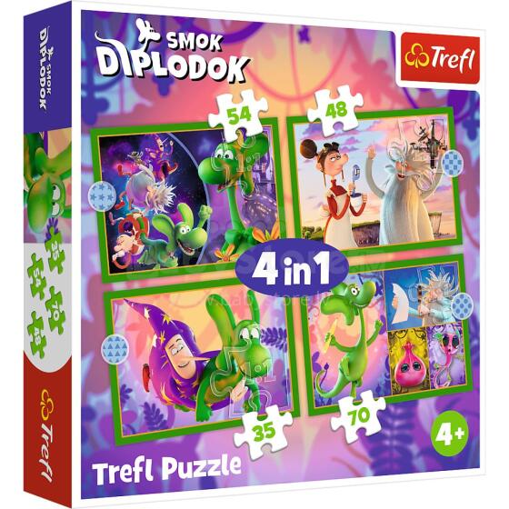 TREFL Diplodocus Puzzle Set 4 in 1