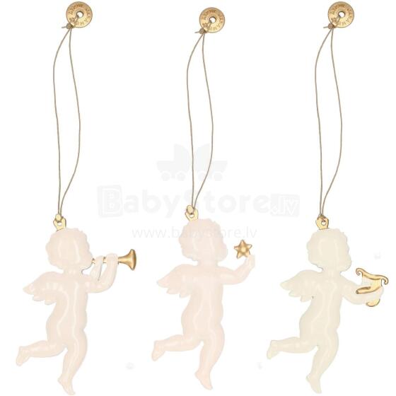 Christmas tree decorations Springos CA0757 7cm metal angels set of 3