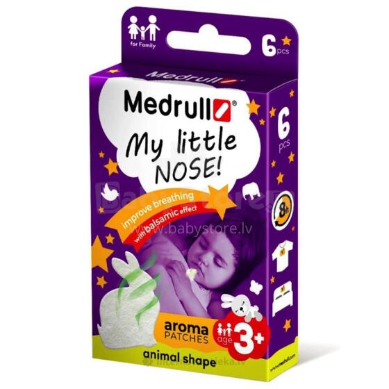 Medrull Aroma Patches Art.APMDNWNS2364 Aromātiskie plāksteri “My Little Nose animal shape” ir risinājums ērtai mazuļa elpošanai!