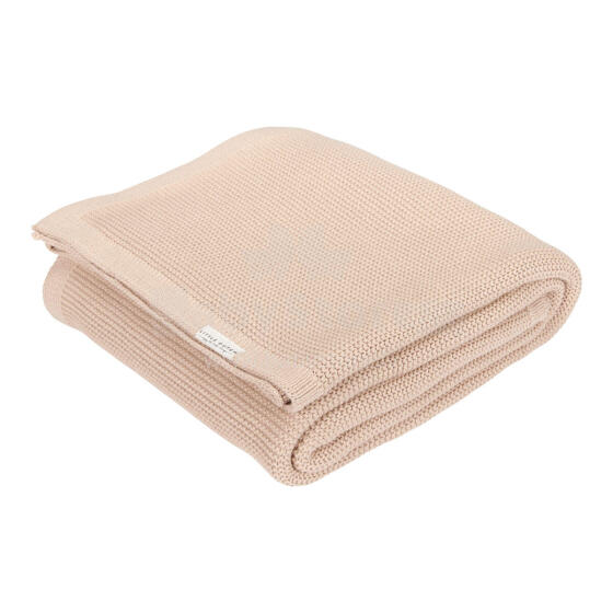 Little Dutch Knitted Blanket Art.TE12523026 Pure Beige Dabīgas kokvilnas plediņš bērniem, 110x140cm