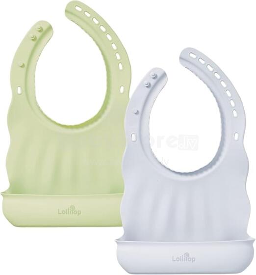 Lollipop Silicone Bib Art.CABU-BIB01ZZCG01 Blueberry/Apple Green