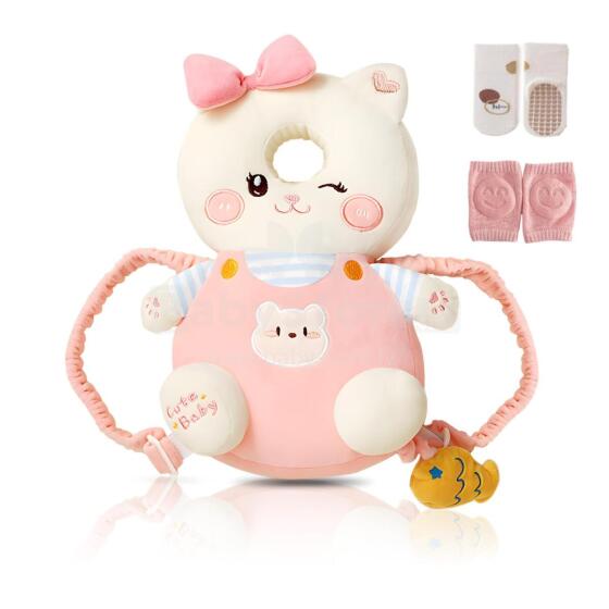 Baby Headguard Backpack Cat Art.217756 Рюкзак-наголовник для младенцев, регулируемый, для детей от 5 до 24 месяцев