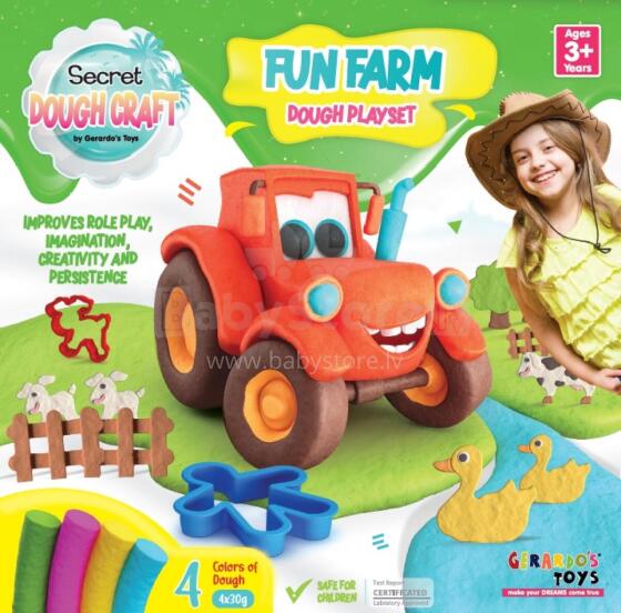 Gerardo's Toys voolimiskomplekt Lõbus farm Dough Craft 8 osa