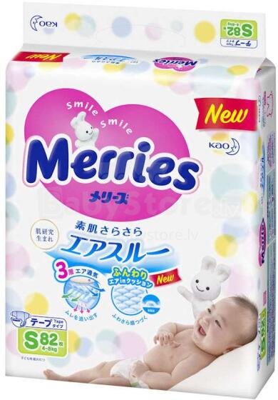 Merries S  Art.21869 Ekoloģiskas autiņbiksītes 4- 8 kg 82gb.