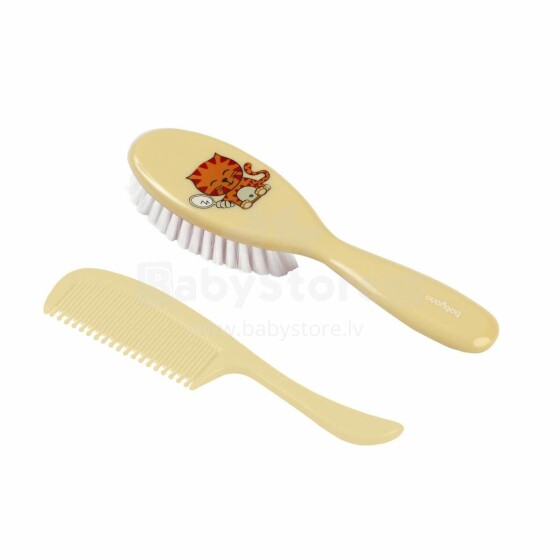 BabyOno Art.569 Beige SUPER SOFT&ULTRA THIN bristle baby hairbrush + a comb