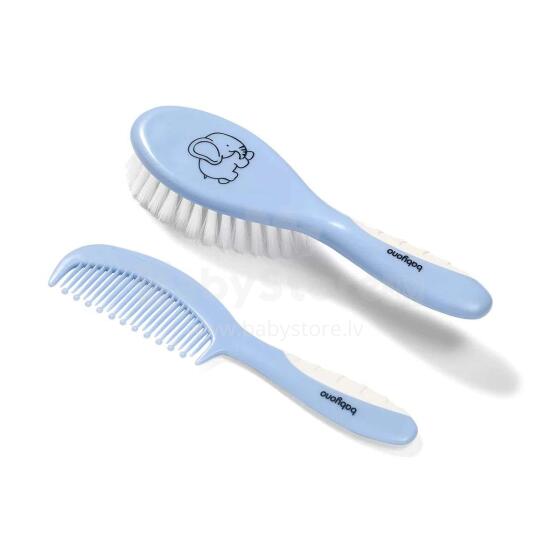 BabyOno Art.570 Blue Matu ķemme un suka ar mīkstiem neilona sariem