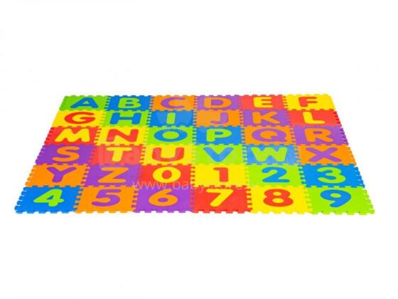 Ecotoys tähtede ja numbritega puslematt 178 x 178 cm
