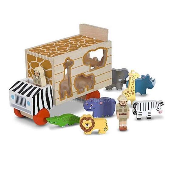 Melissa&Doug Safari Truck Art.15180 Koka treilers ar dzīvniekiem