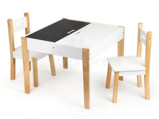 Ecotoys puidust laua, toolide komplekt