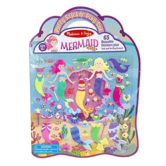 Melissa&Doug Mermaid Art.19413 Pufīgo uzlīmju grāmata