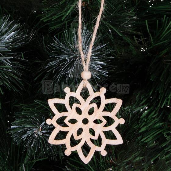 CA0660 WOODEN ORNAMENT 6 PCS (FLOWER)