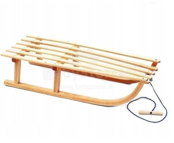Bebe Basic Wood Sledge Art.SAN002 Bērnu ragavas no dabīga koka (būks) , īpaši izturīgi,90cm