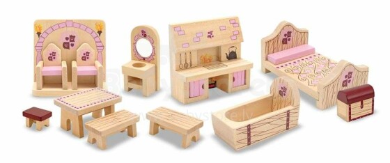Melissa&Doug Princess Furniture Art.13570 Koka mēbele lellēm