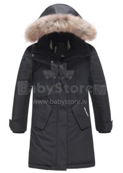 Sky Kids Winter Coat Art.9444 Black Silta ziemas termo jaka/mētelis ar naturālu kažokādu