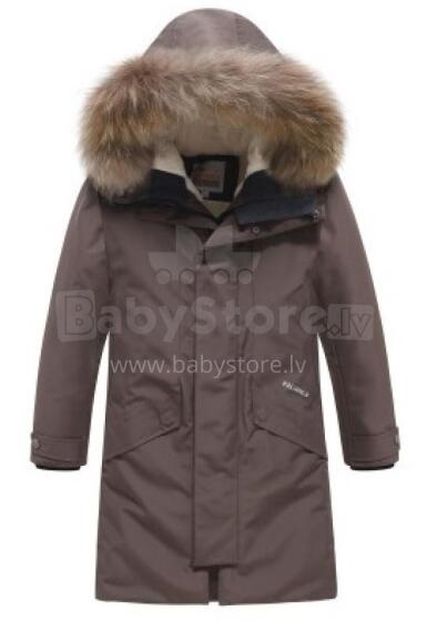 Sky Kids Winter Coat Art.9445 Coffee  Silta ziemas termo jaka/mētelis ar naturālu kažokādu