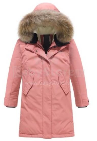 Sky Kids Winter Coat Art.9446 Pink Silta ziemas termo jaka/mētelis ar naturālu kažokādu