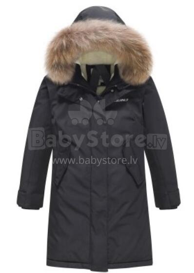 Sky Kids Winter Coat Art.9446 Black Silta ziemas termo jaka/mētelis ar naturālu kažokādu