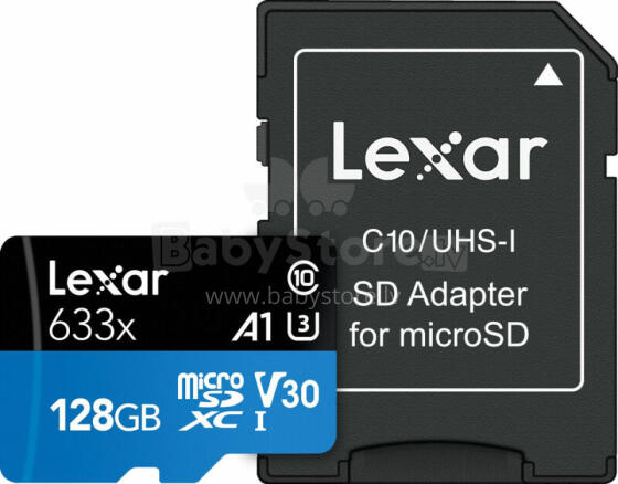 Karta Lexar 633x MicroSDXC 128 GB Class 10 UHS-I/U3 A1 V30 (LSDMI128BB633A)