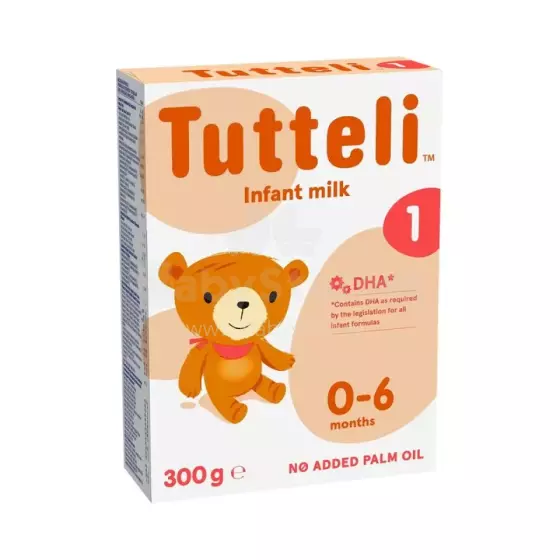 Tutteli 1 Art.222020 mākslīgais papildu ēdināšanas piena maisījums zīdaiņim, no 0 mēn.,300g