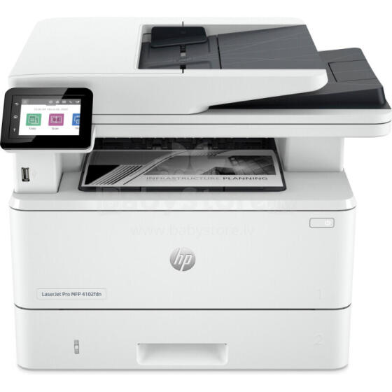 Принтер HP LaserJet Pro MFP 4102fdn «все в одном» — монохромная лазерная печать формата A4, печать/копирование/сканирование, автоматическое устройство подачи документов, автоматическая двусто