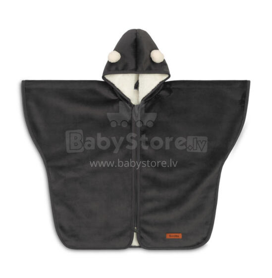 CAR SEAT PONCHO GRAPHITE PLUSH