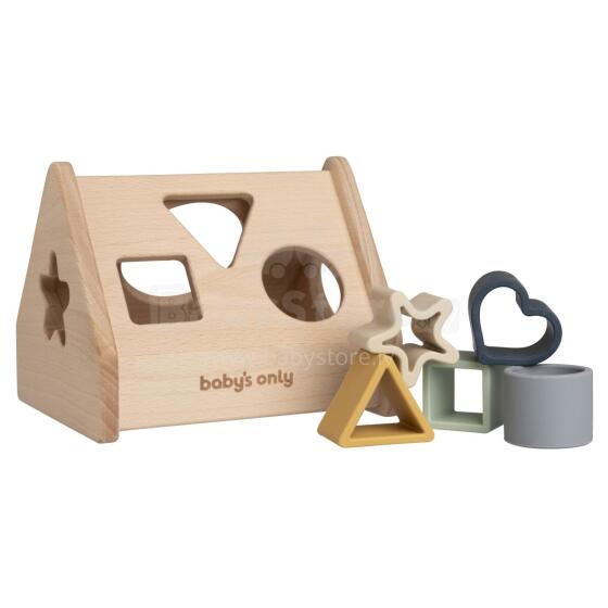 Baby Only Puzzle Box Art.BO-860.863.800.50 Earth koka formu šķirošanas rotaļlieta, māja, 10+