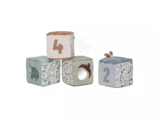 Little Dutch Soft Activity Cube Forest Friends Art.8916  Mīkstais attīstošais klucis,4 gab