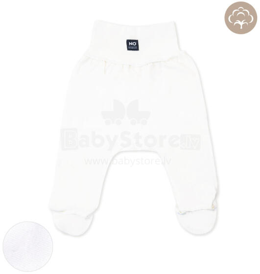 La Bebe™ NO Baby Pants  Art.222641 White Zīdaiņu bikses ar plato jostu un pēdiņam no kokvilnas