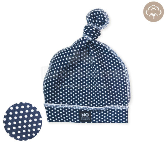 La Bebe™ NO Hat Art.222647 Navy Dots  Шапочка для новорождённых 100% хлопок