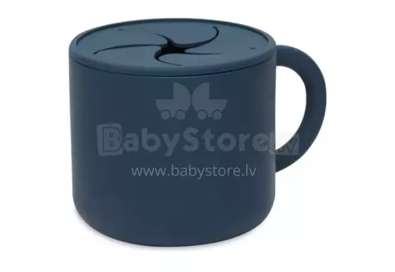 La bebe™ Snack Cup Silicone  Art.708-007-66035 Jeans Blue Silikona konteiners ar vāku Click Lock.