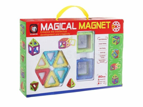 Magiškas magnetas Art.283774 Magnetinis konstruktorius Magiškas magnetas 20 vnt.