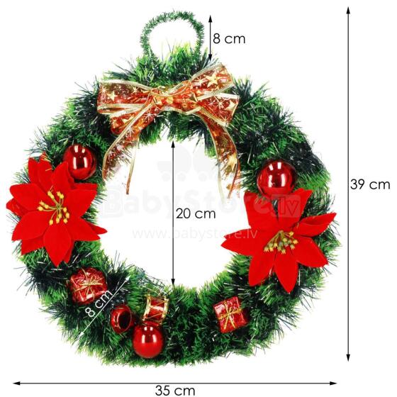 Ziemassvētku vainags durvju dekorācija Springos CA1018 35 cm