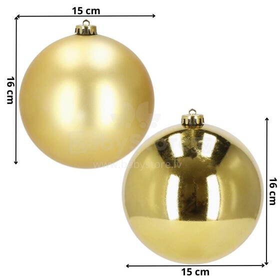 Ziemassvētku bumbiņas Springos CA1176 2 gab 15 cm zelta