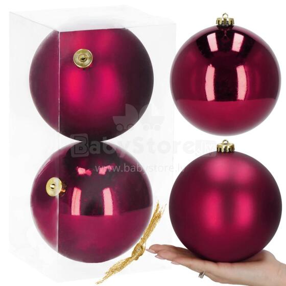 Ziemassvētku bumbiņas Springos CA1179 2 gab 15 cm bordo