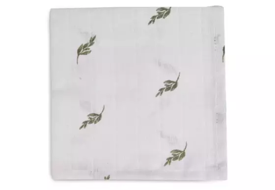 La bebe™ Muslin Mouth Cloth Stripe & Olive Leaf Green GOTS Art.537-848-66094 - Augstākās kvalitātes muslina autiņš sejai, 1 gb. ( 31x31 cm)